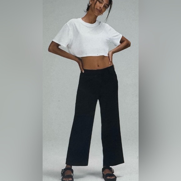 lululemon athletica Pants - LULULEMON City Sleek 5 Pocket Wide-Leg High Rise 7/8 Length Pant Black Sz 28